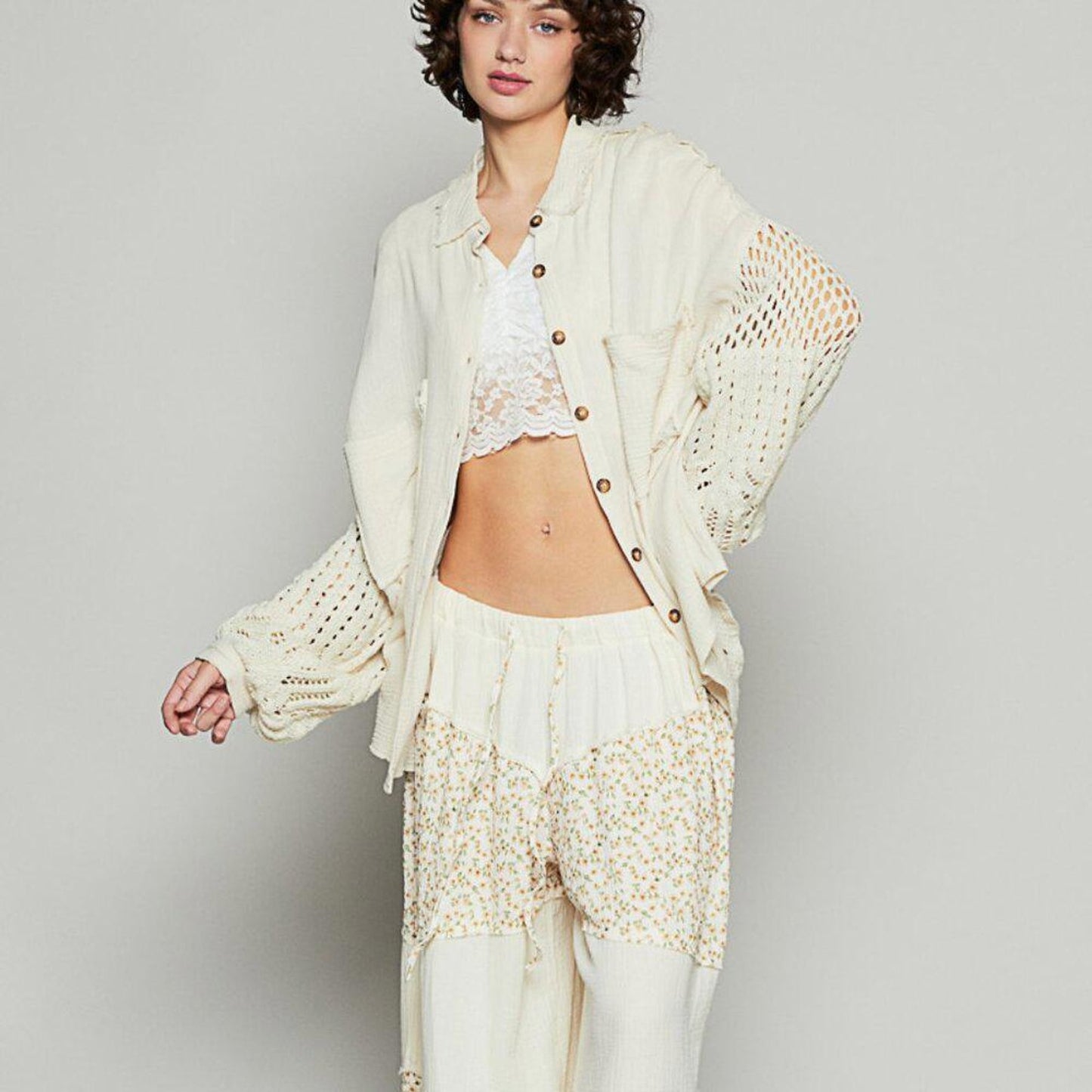 Ivory Drift Cardigan Top