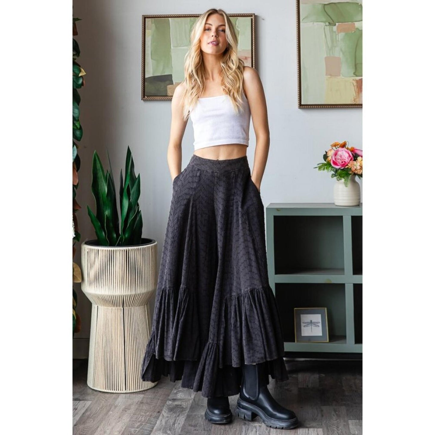 Midnight Ruffle Pants