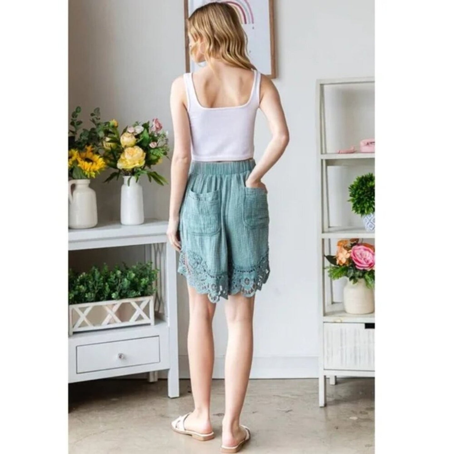 Sageglow Eyelet Shorts
