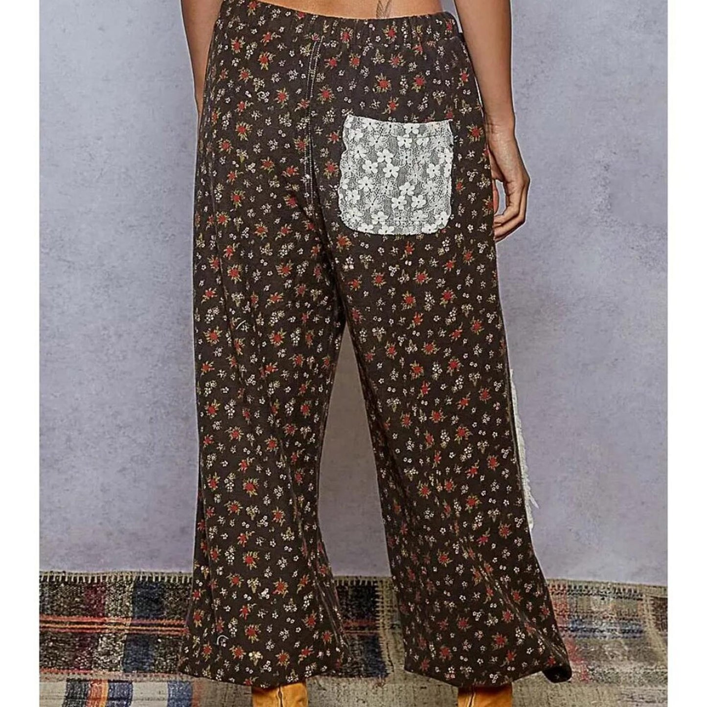 Heartstitch Patchwork Wide Leg Pants