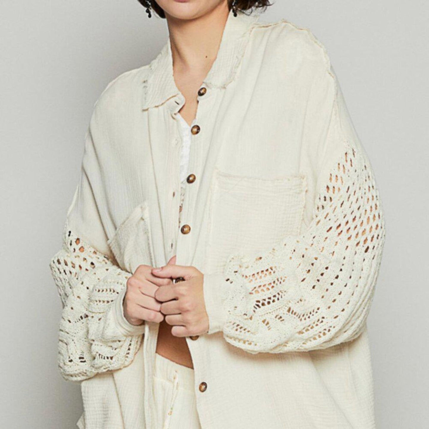 Ivory Drift Cardigan Top
