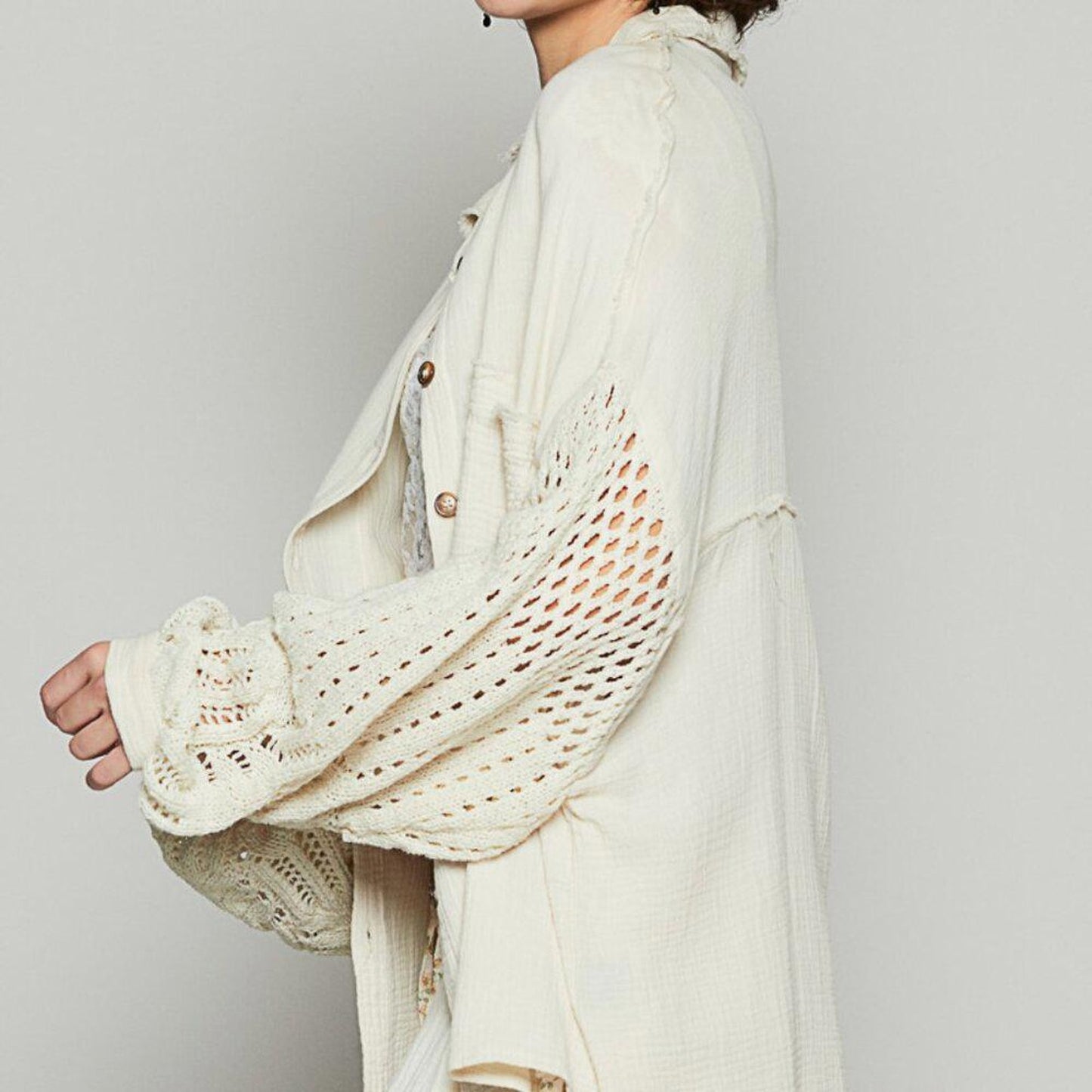 Ivory Drift Cardigan Top