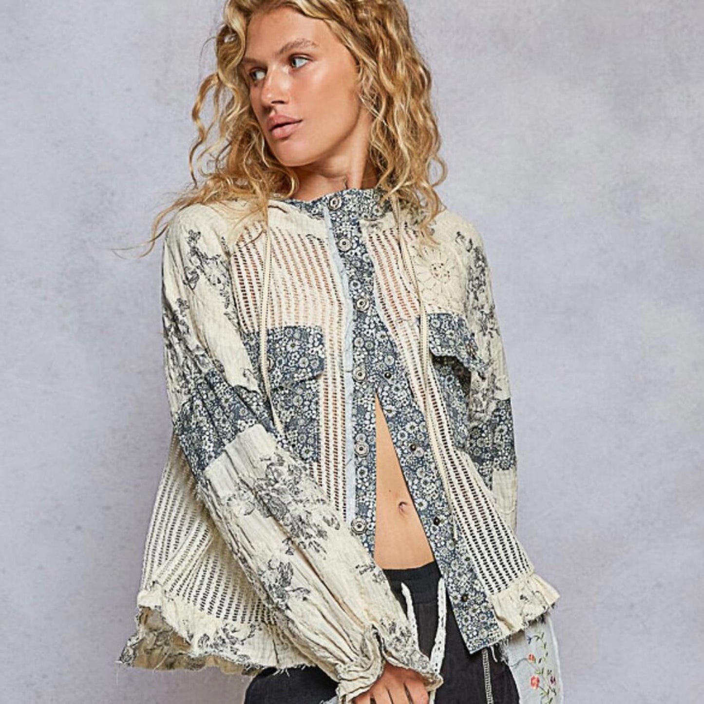 Dreamspell Hoodie Cream Floral