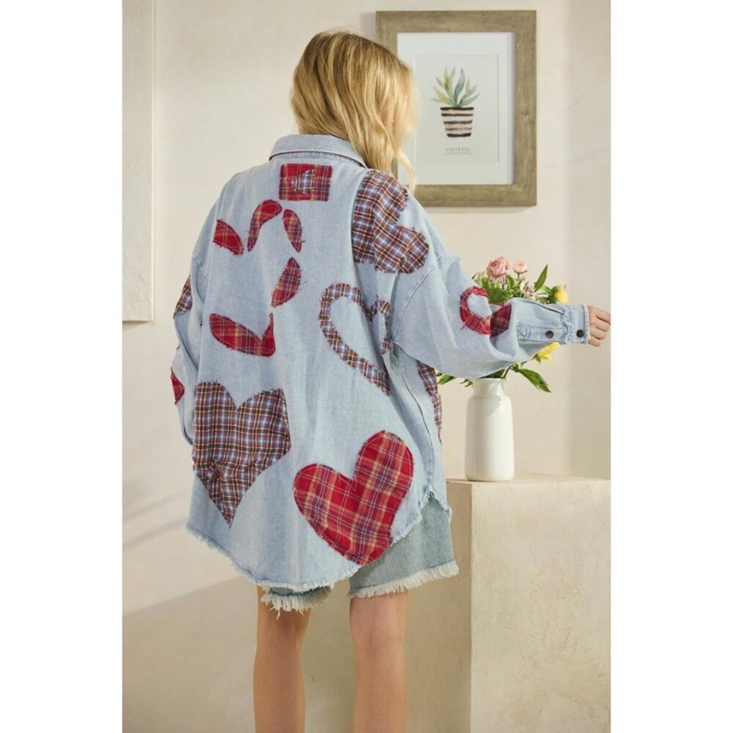Heartline Drift Oversized Denim Shirt