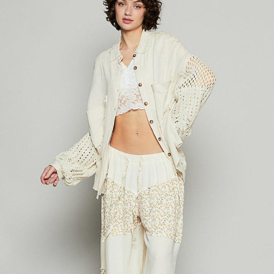 Ivory Drift Cardigan Top