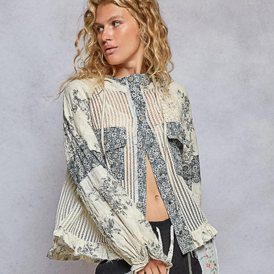 Dreamspell Hoodie Cream Floral