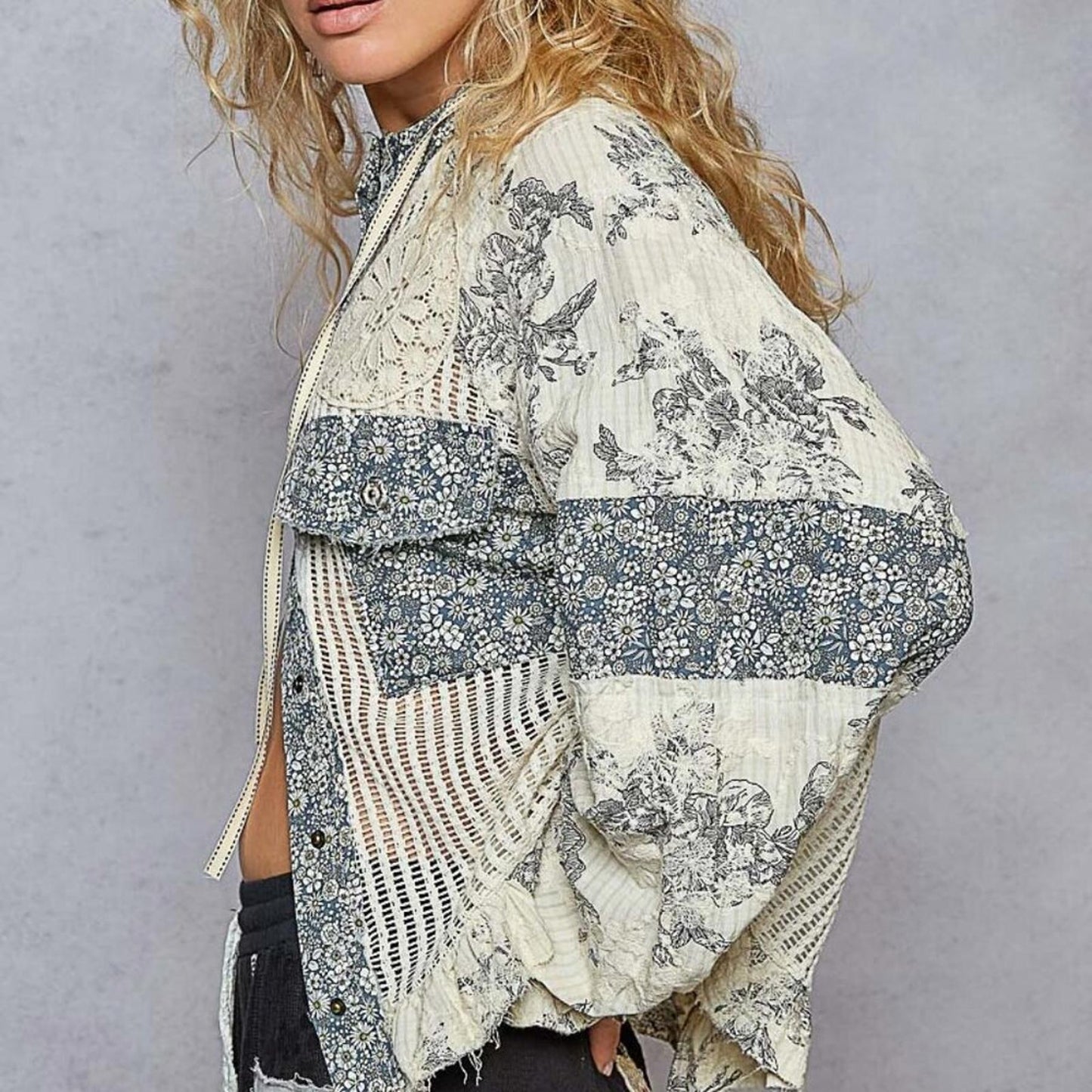 Dreamspell Hoodie Cream Floral